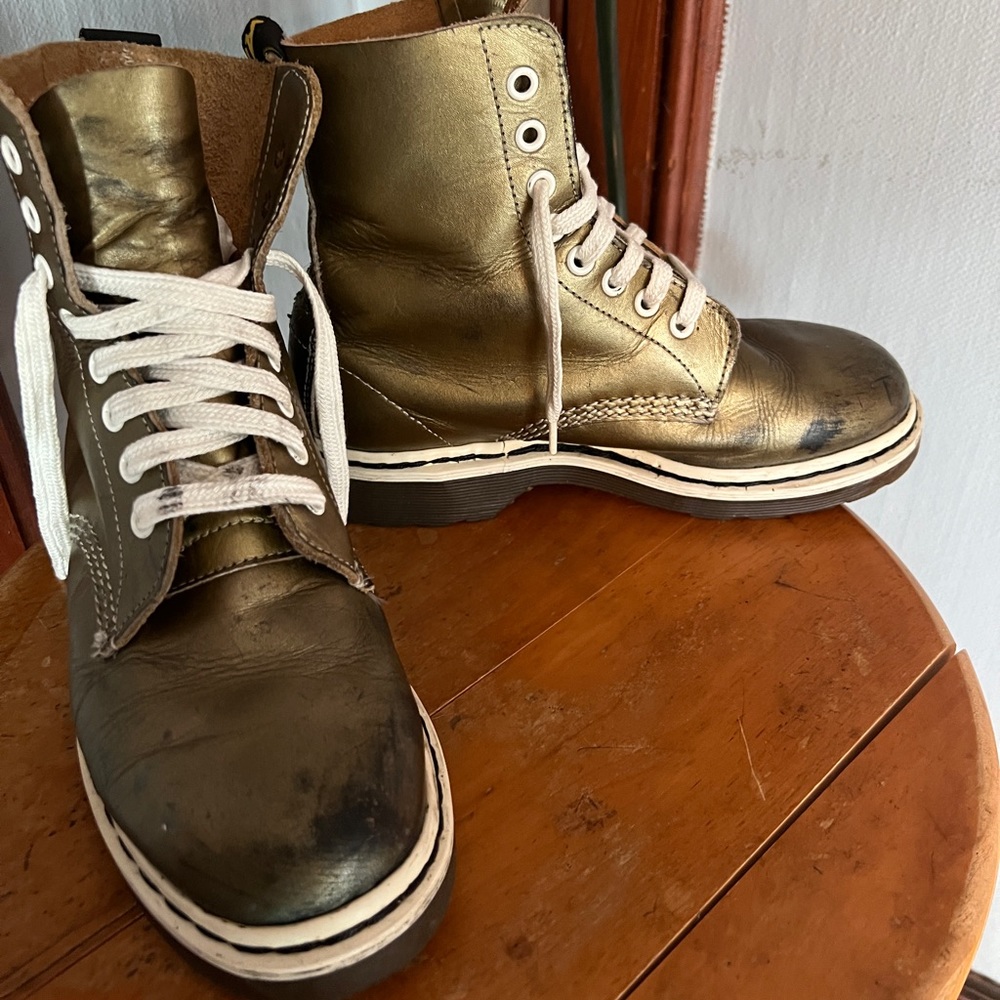 Dr Martens gold boot for Shellys of London - rare and vintage